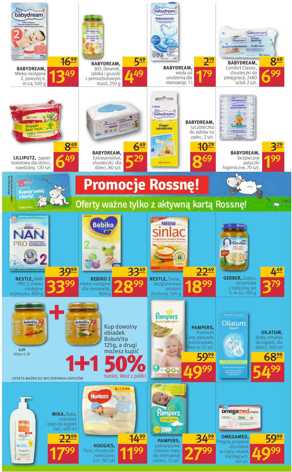 pełnozbożowym musli, 250 g 849 6 BABYDREAM, Extrasensitive, chusteczki dla dzieci, 80 szt.