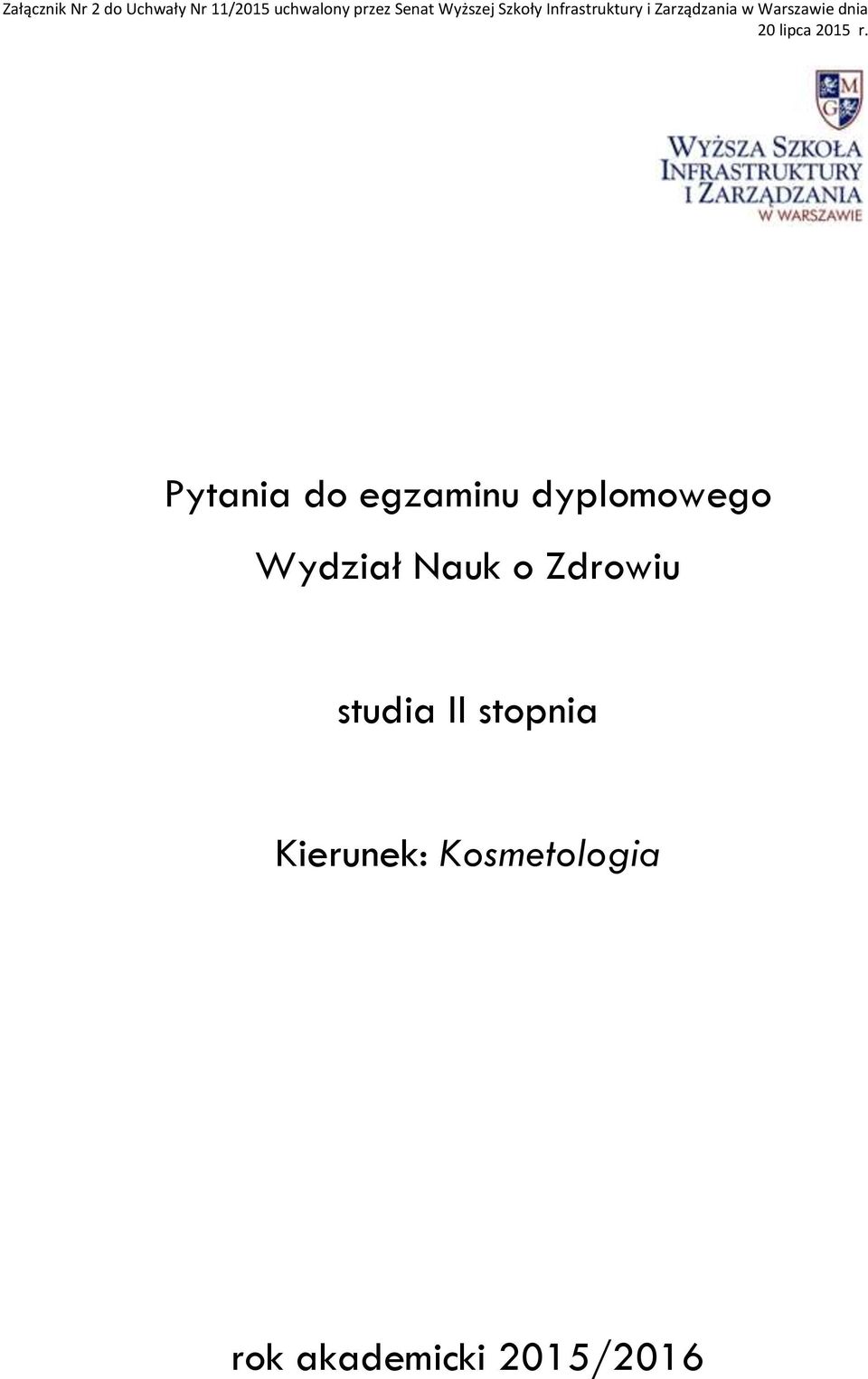 Zdrowiu studia II stopnia