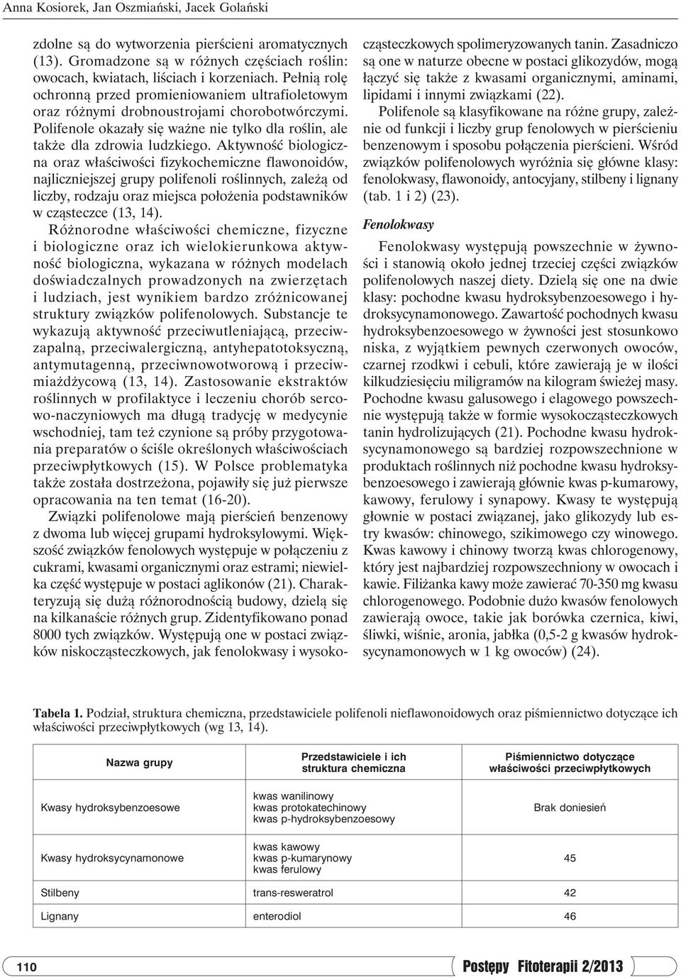 Aktywność biologiczna oraz właściwości fizykochemiczne flawonoidów, najliczniejszej grupy polifenoli roślinnych, zależą od liczby, rodzaju oraz miejsca położenia podstawników w cząsteczce (13, 14).