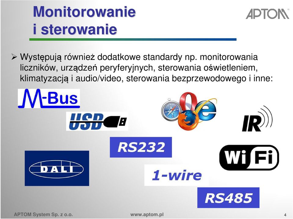 monitorowania liczników, urządzeń peryferyjnych, sterowania