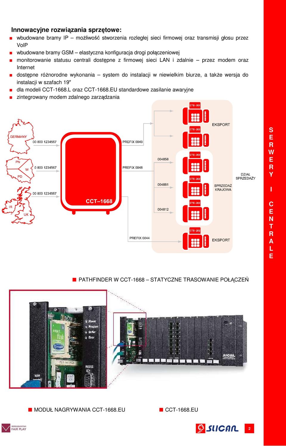 nternet dostępne róŝnorodne wykonania system do instalacji w niewielkim biurze, a takŝe wersja do instalacji w szafach 19 dla modeli CC-1668.