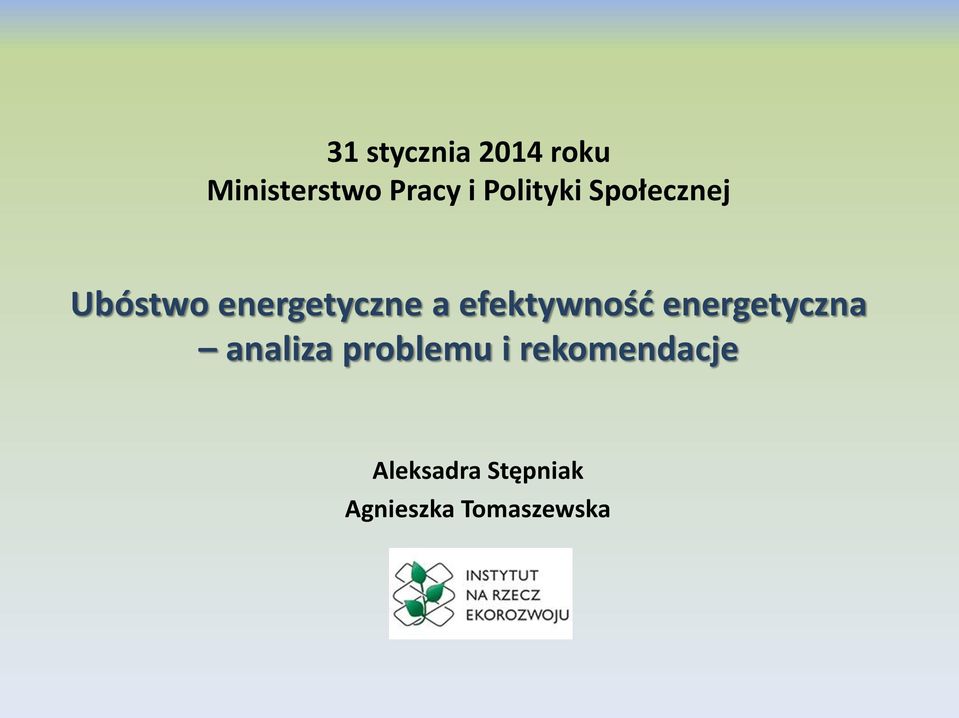 efektywność energetyczna analiza problemu i