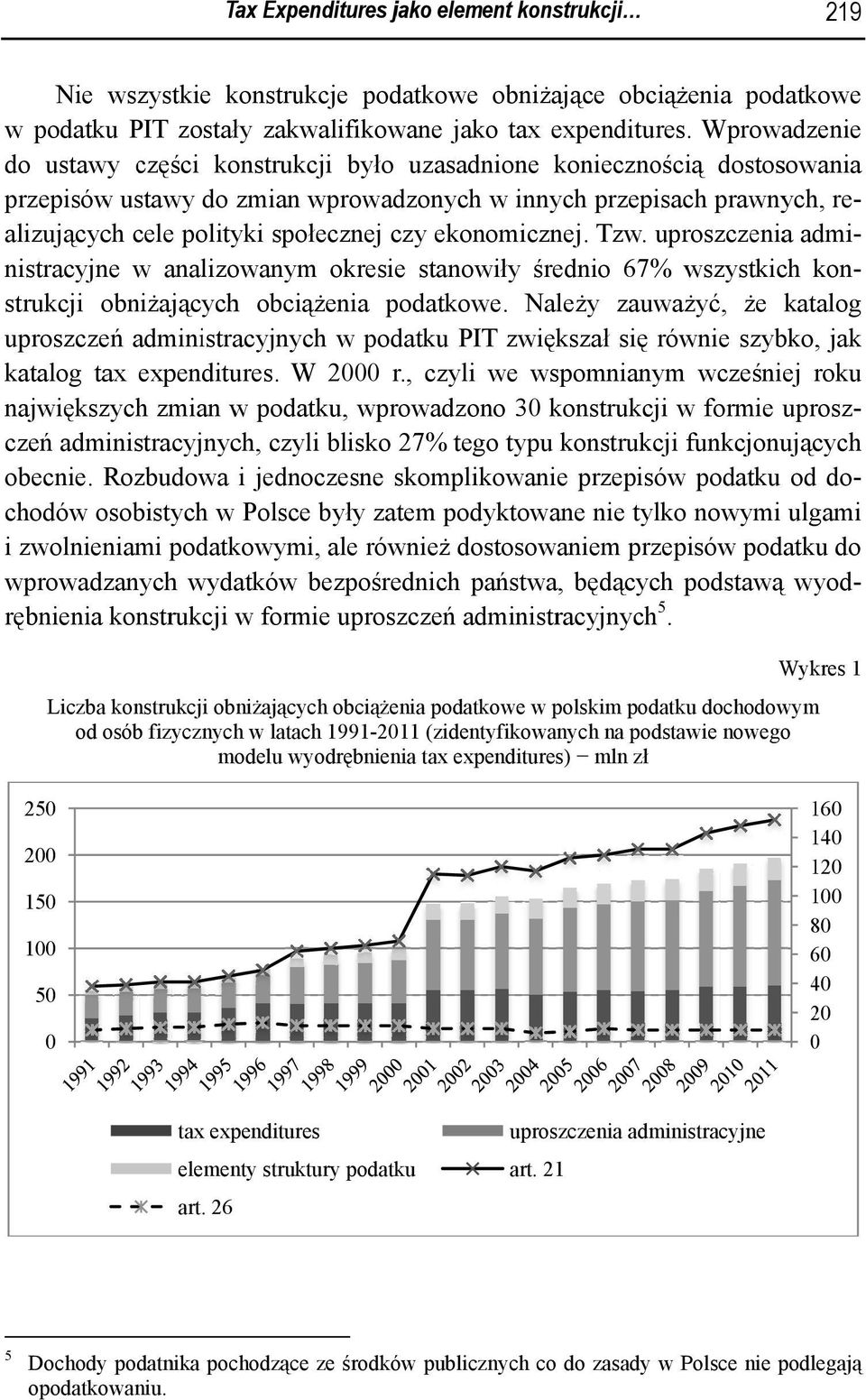 społecznej czy ekonomicznej. Tzw. uproszczenia admi- nistracyjne w analizowanym okresiee stanowiły średnio 67% wszystkich kon n- strukcji obniżających obciążenia podatkowe.