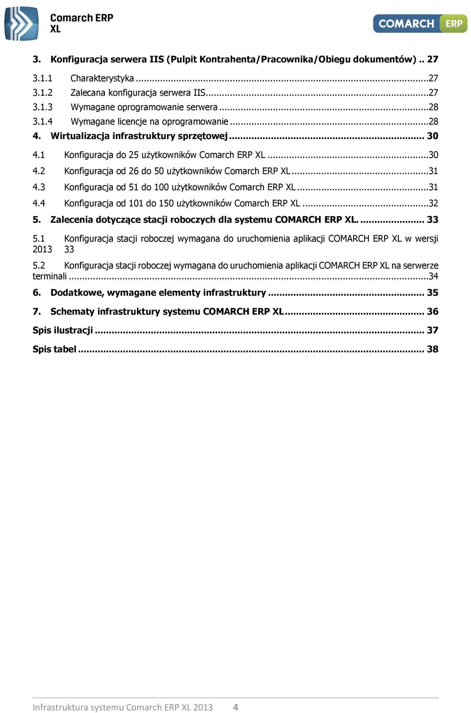 ..31 4.3 Konfiguracja od 51 do 100 użytkowników Comarch ERP XL...31 4.4 Konfiguracja od 101 do 150 użytkowników Comarch ERP XL...32 5. Zalecenia dotyczące stacji roboczych dla systemu COMARCH ERP XL.