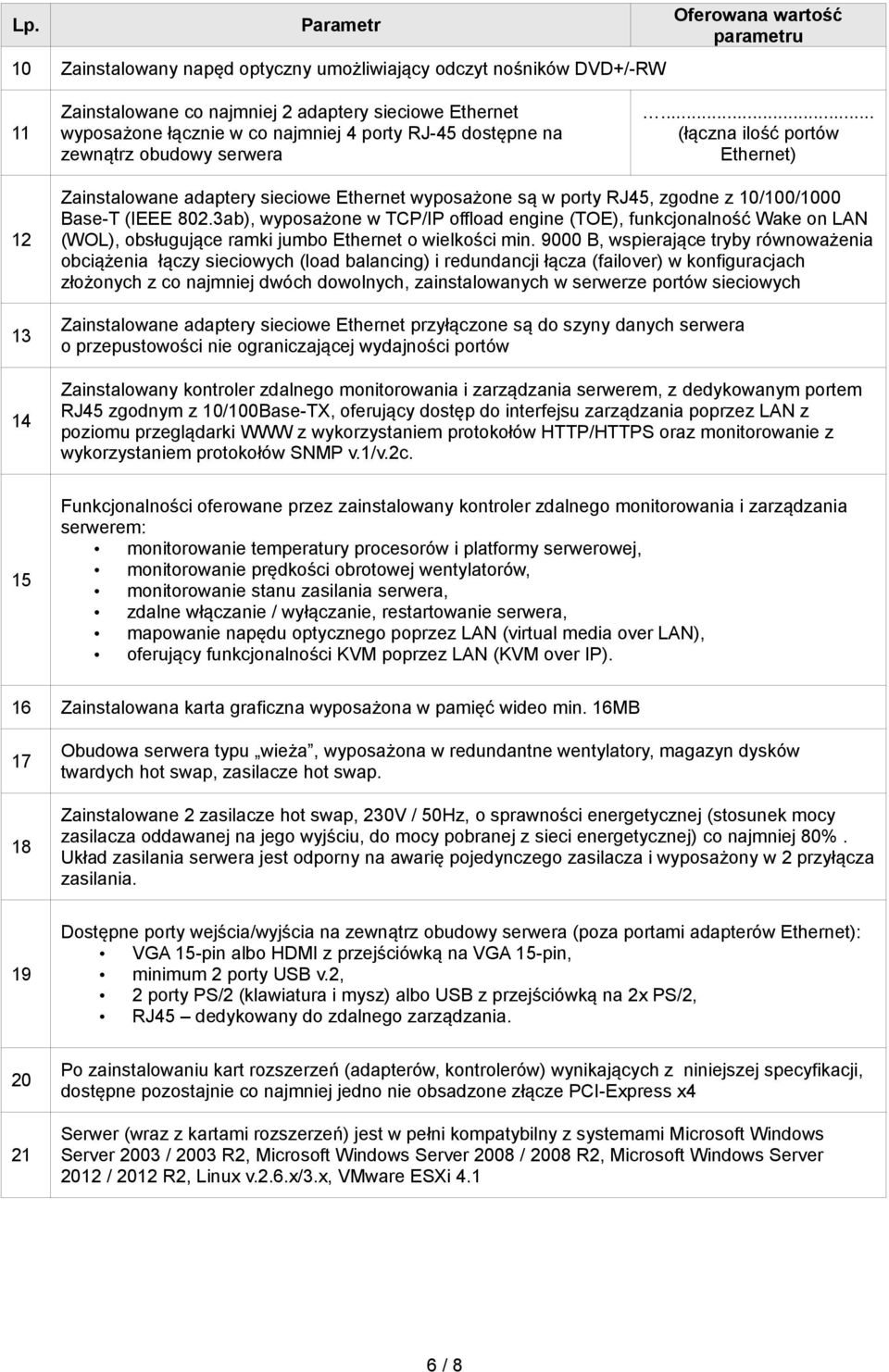 3ab), wyposażone w TCP/IP offload engine (TOE), funkcjonalność Wake on LAN (WOL), obsługujące ramki jumbo Ethernet o wielkości min.