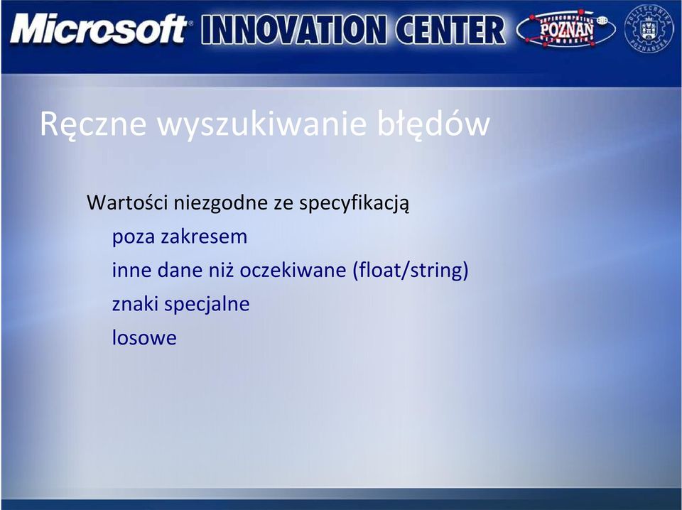 poza zakresem inne dane niż
