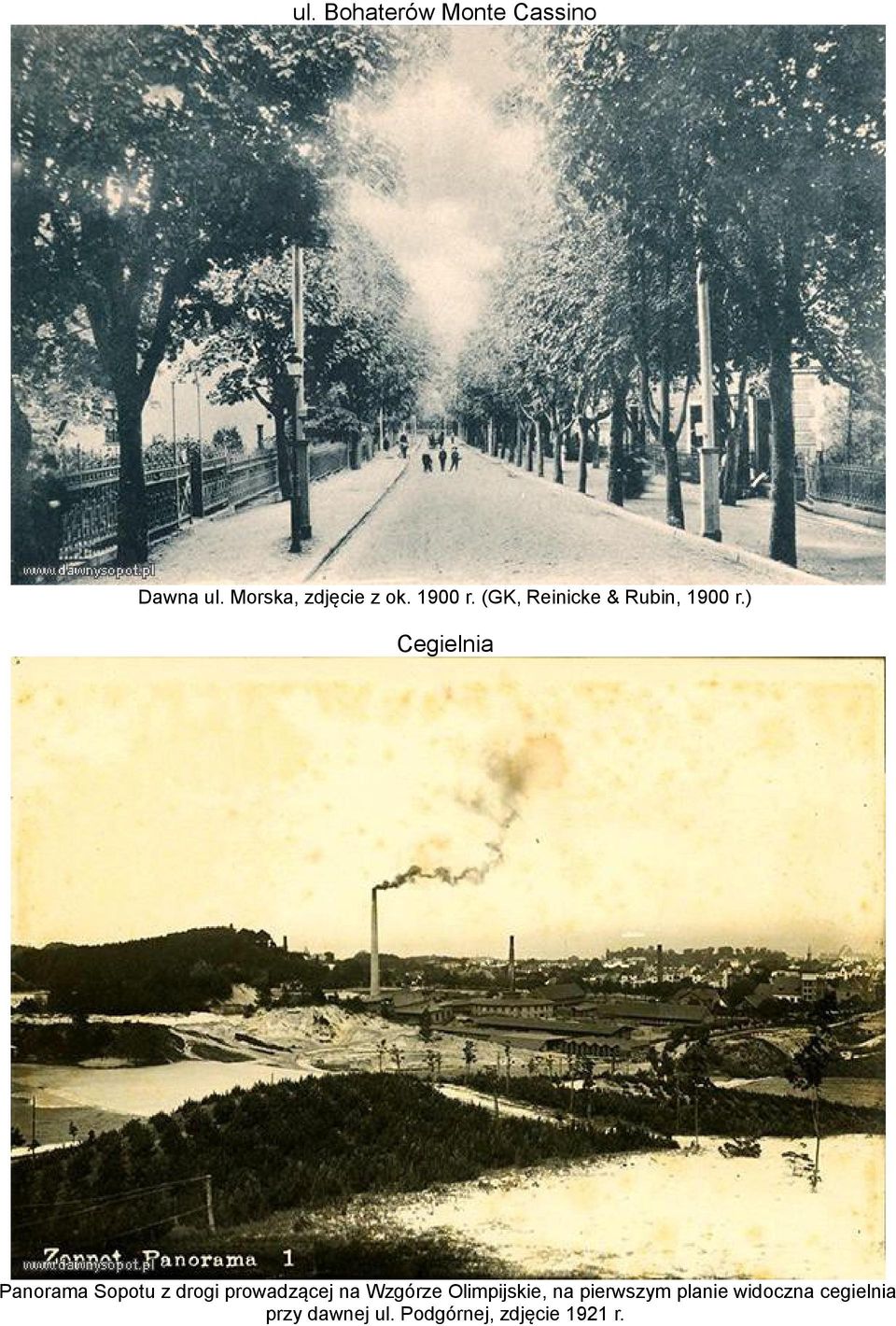) Cegielnia Panorama Sopotu z drogi prowadzącej na Wzgórze