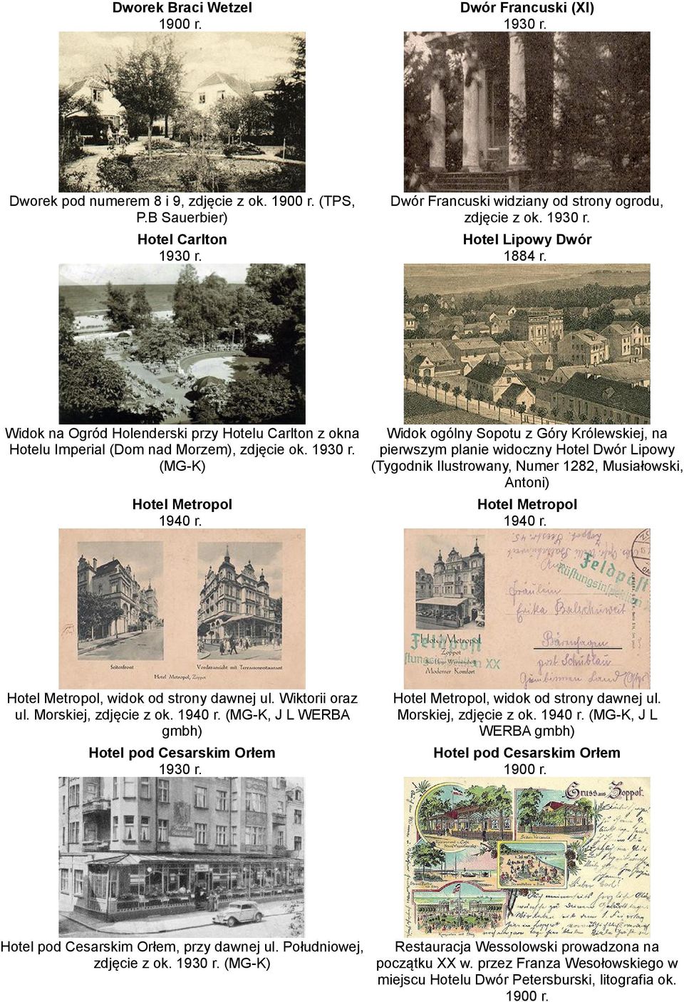 pierwszym planie widoczny Hotel Dwór Lipowy (MG-K) (Tygodnik Ilustrowany, Numer 1282, Musiałowski, Antoni) Hotel Metropol 1940 r. Hotel Metropol 1940 r. Hotel Metropol, widok od strony dawnej ul.