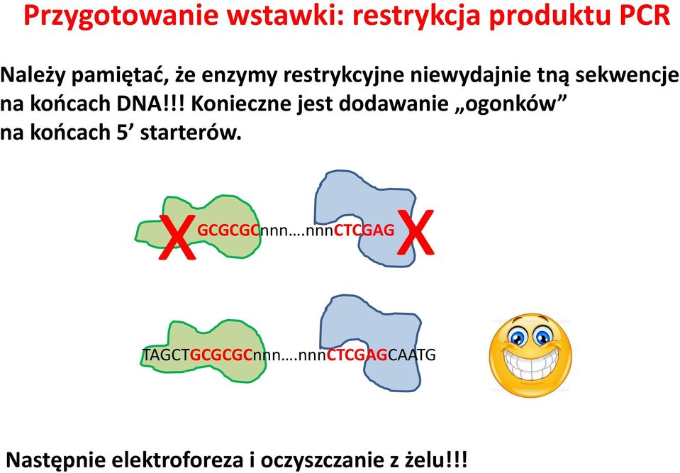 !! Konieczne jest dodawanie ogonków na końcach 5 starterów.