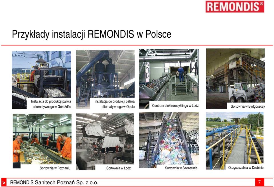 Opolu Centrum elektrorecyklingu w Łodzi Sortownia w Bydgoszczy Sortownia
