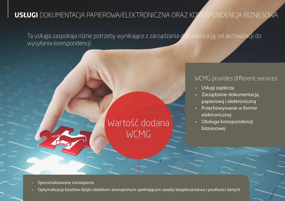 zaplecza Zarządzanie dokumentacją papierową i elektroniczną Przechowywanie w formie elektronicznej Obsługa korespondencji