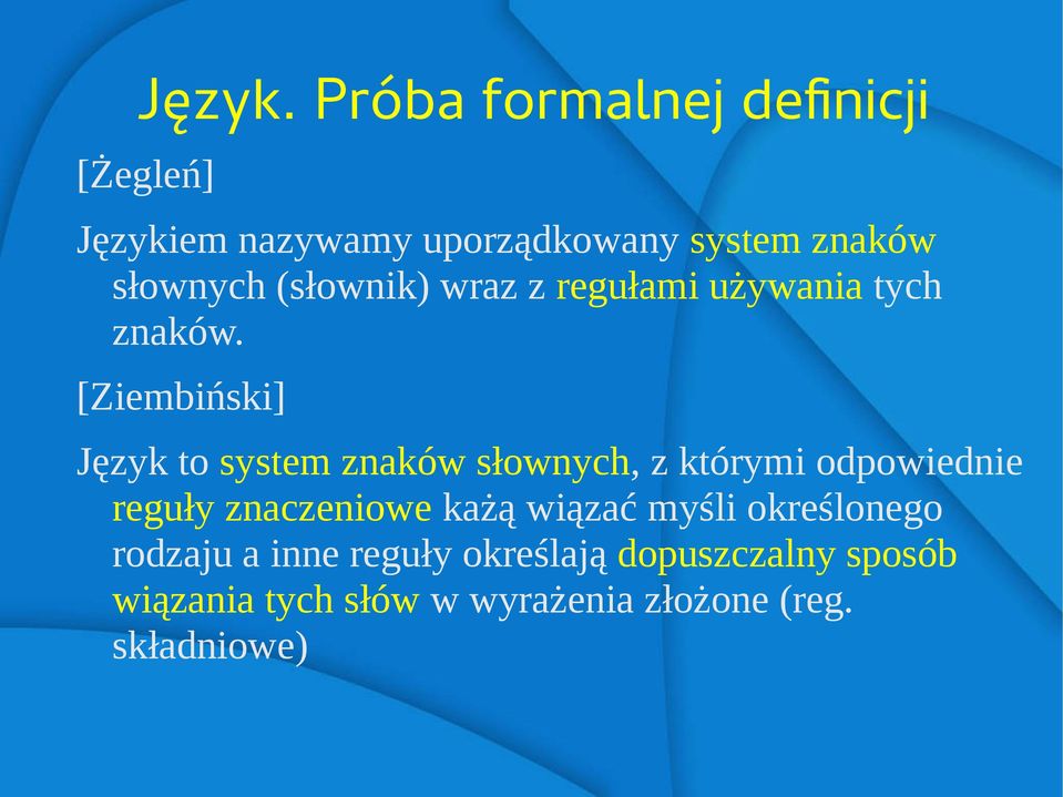 (słownik) wraz z regułami używania tych znaków.