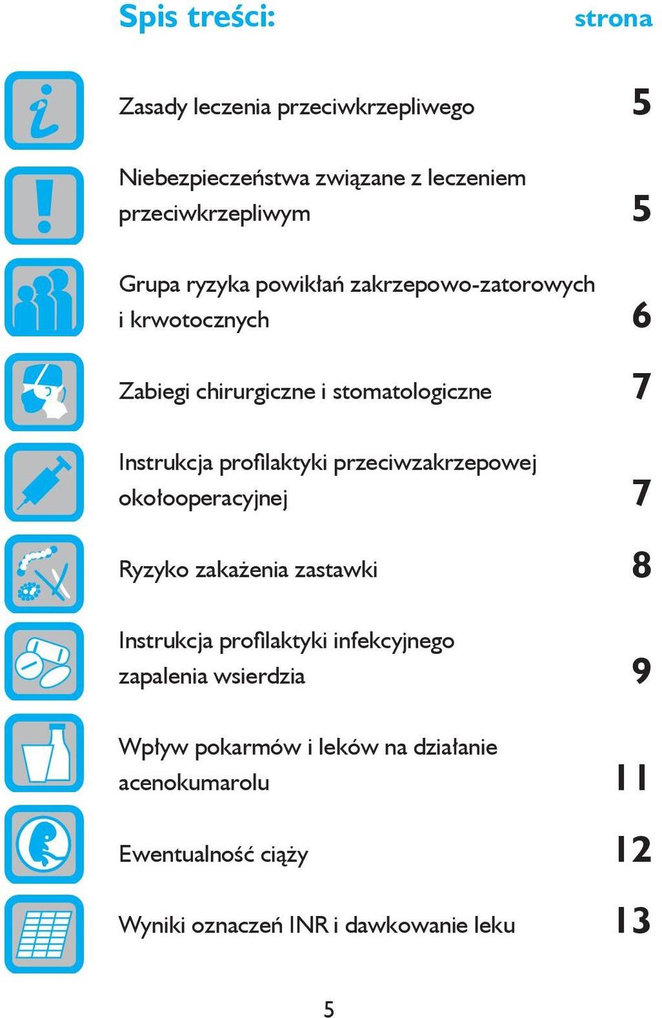 profilaktyki przeciwzakrzepowej okołooperacyjnej 7 Ryzyko zakażenia zastawki 8 Instrukcja profilaktyki infekcyjnego