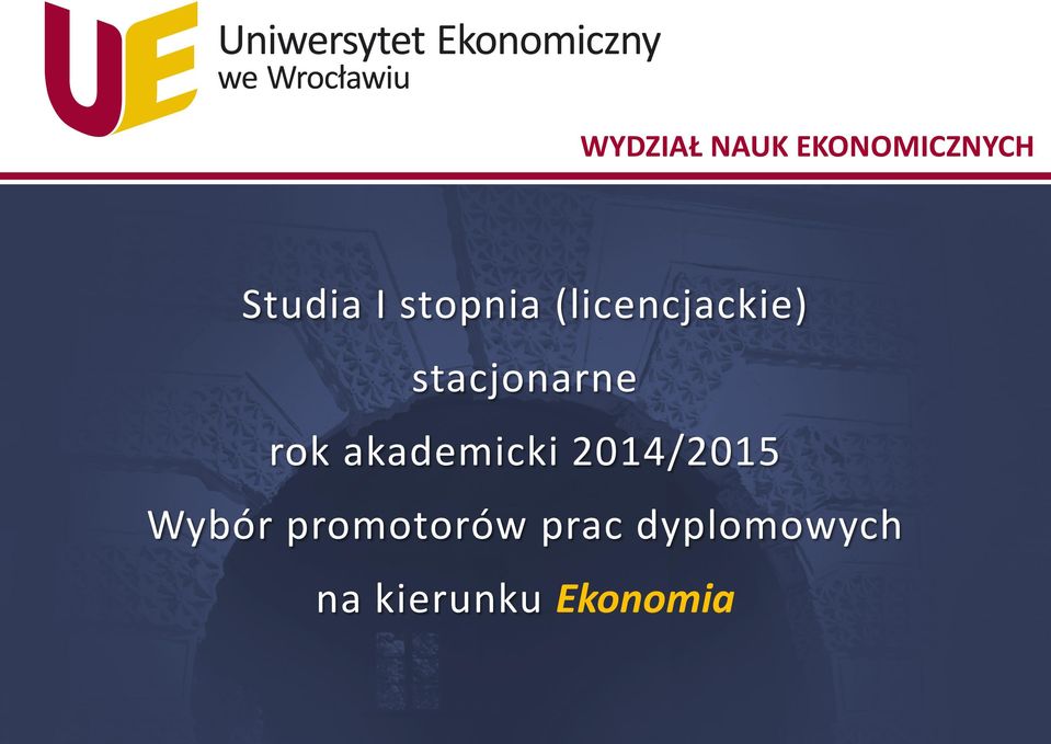 akademicki 2014/2015 Wybór