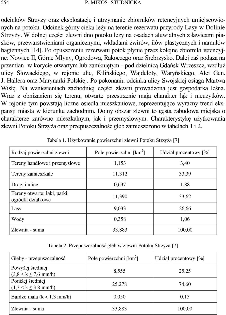 W dolnej części zlewni dno potoku leży na osadach aluwialnych z ławicami piasków, przewarstwieniami organicznymi, wkładami żwirów, iłów plastycznych i namułów bagiennych [14].
