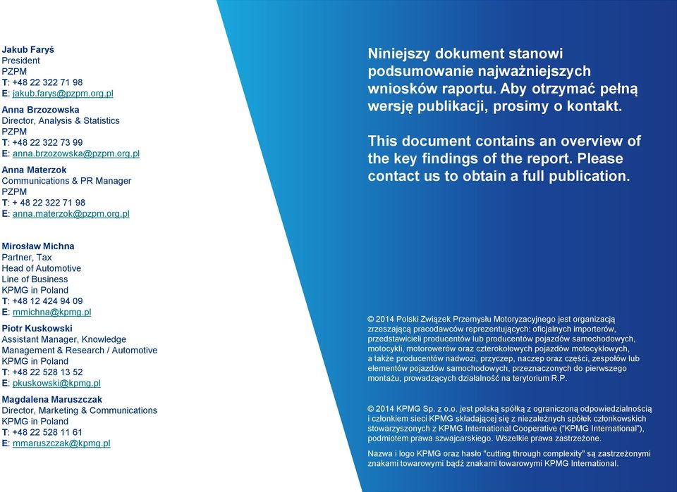 This document contains an overview of the key findings of the report. Please contact us to obtain a full publication.