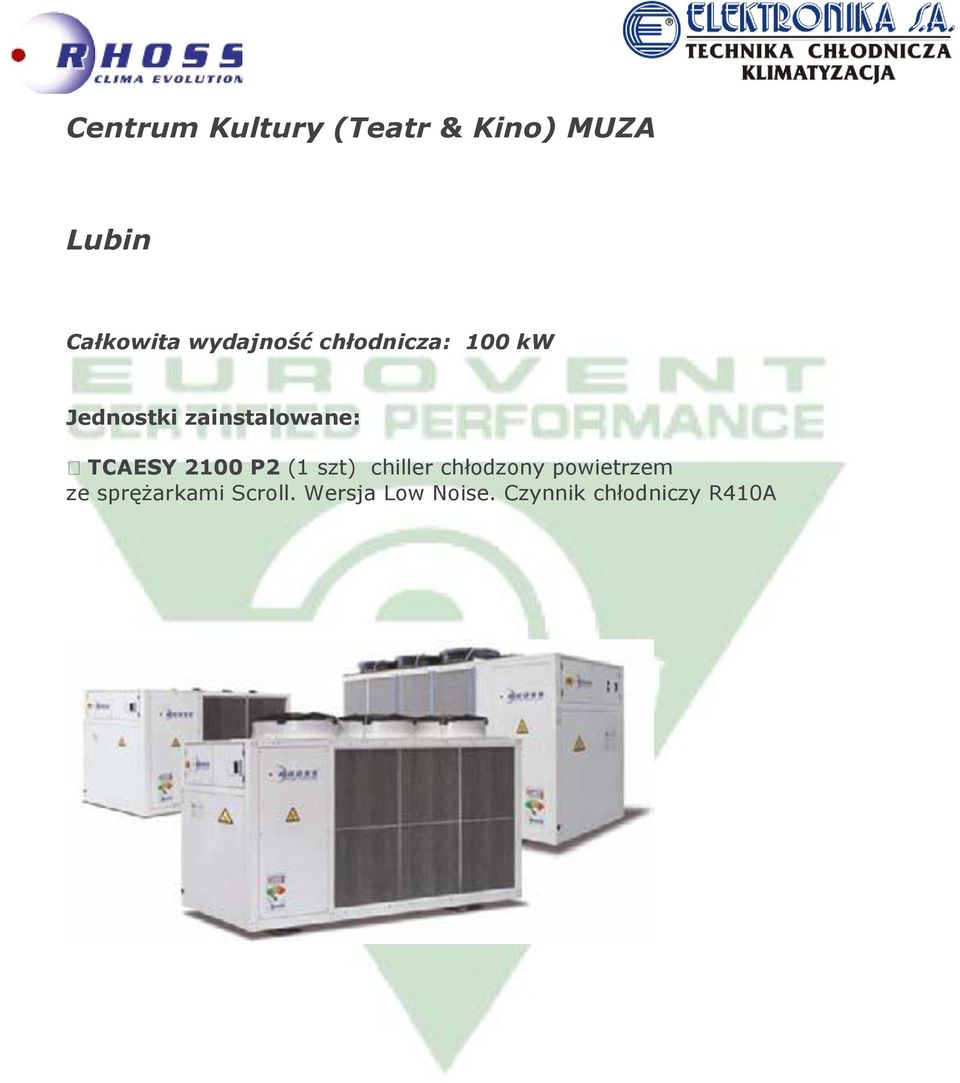 2100 P2 (1 szt) chiller chłodzony powietrzem ze