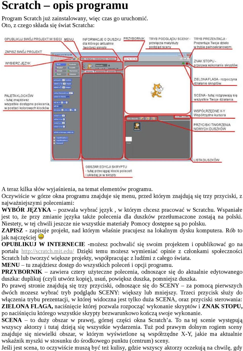 Wspaniałe jest to, że przy zmianie języka także polecenia dla duszków przetłumaczone zostają na polski. Niestety, w tej chwili jeszcze nie wszystkie materiały Pomocy dostępne są po polsku.