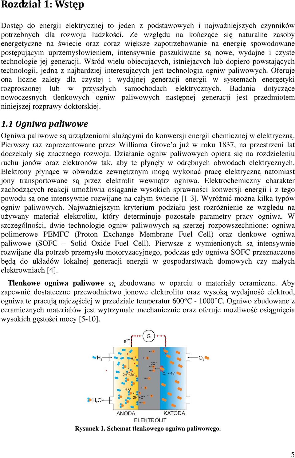 i czyste technologie jej generacji. Wśród wielu obiecujących, istniejących lub dopiero powstających technologii, jedną z najbardziej interesujących jest technologia ogniw paliwowych.