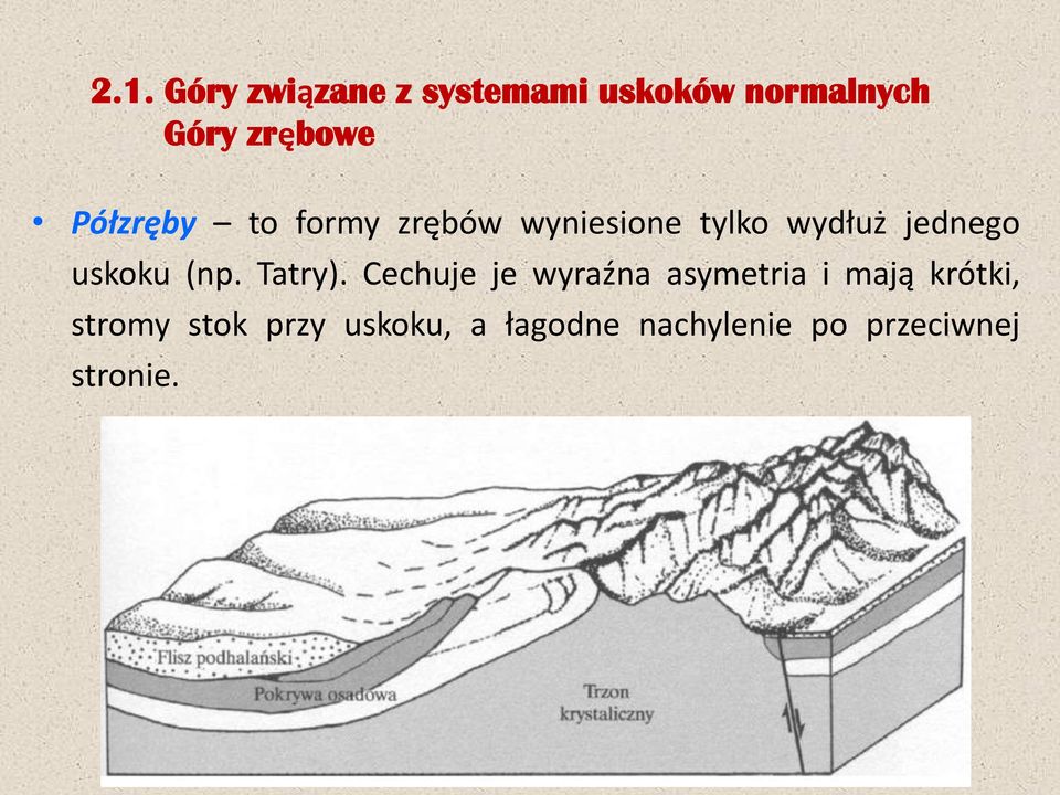 uskoku (np. Tatry).