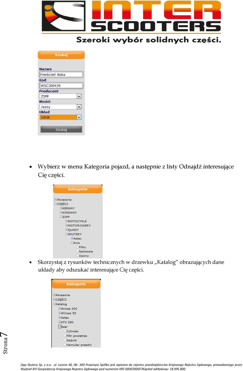 Skorzystaj z rysunków technicznych w drzewku Katalog