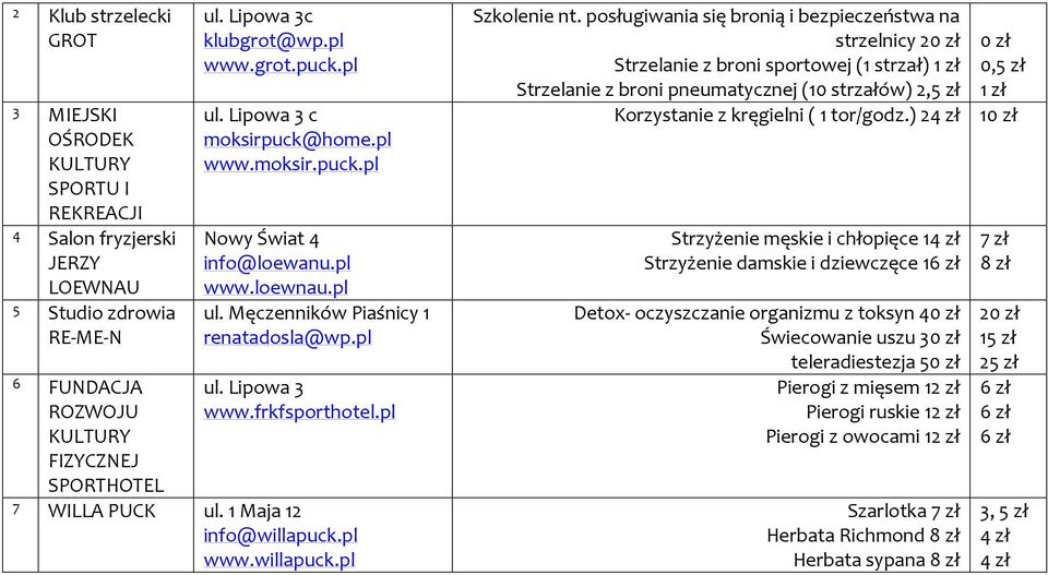 pl 7 WILLA PUCK ul. 1 Maja 12 info@willapuck.pl www.willapuck.pl Szkolenie nt.