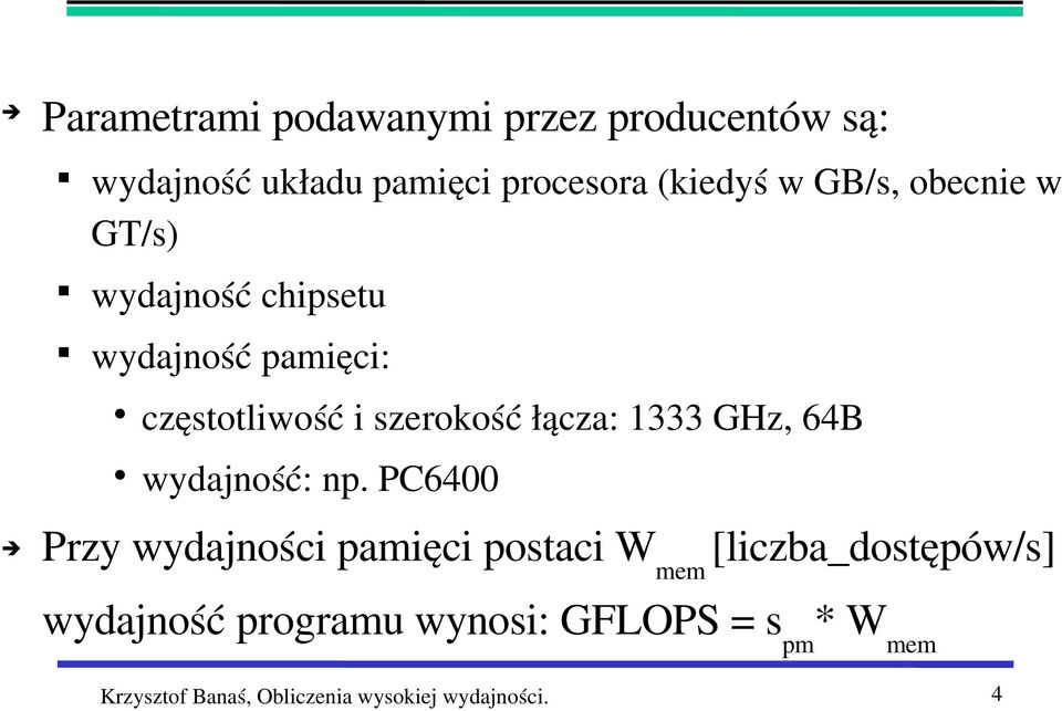 1333 GHz, 64B wydajność: np.