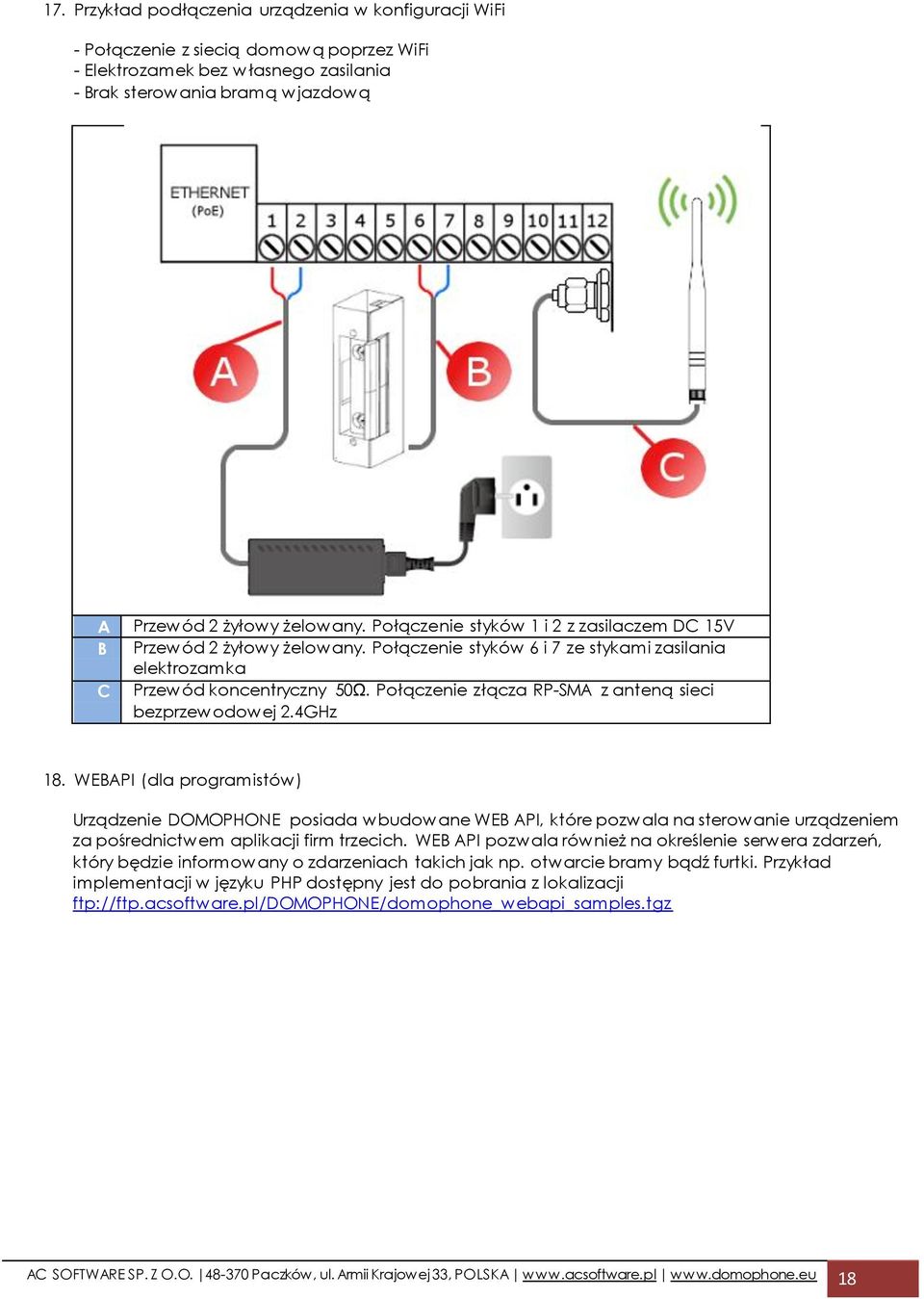 Połączenie złącza RP-SMA z anteną sieci bezprzewodowej 2.4GHz 18.