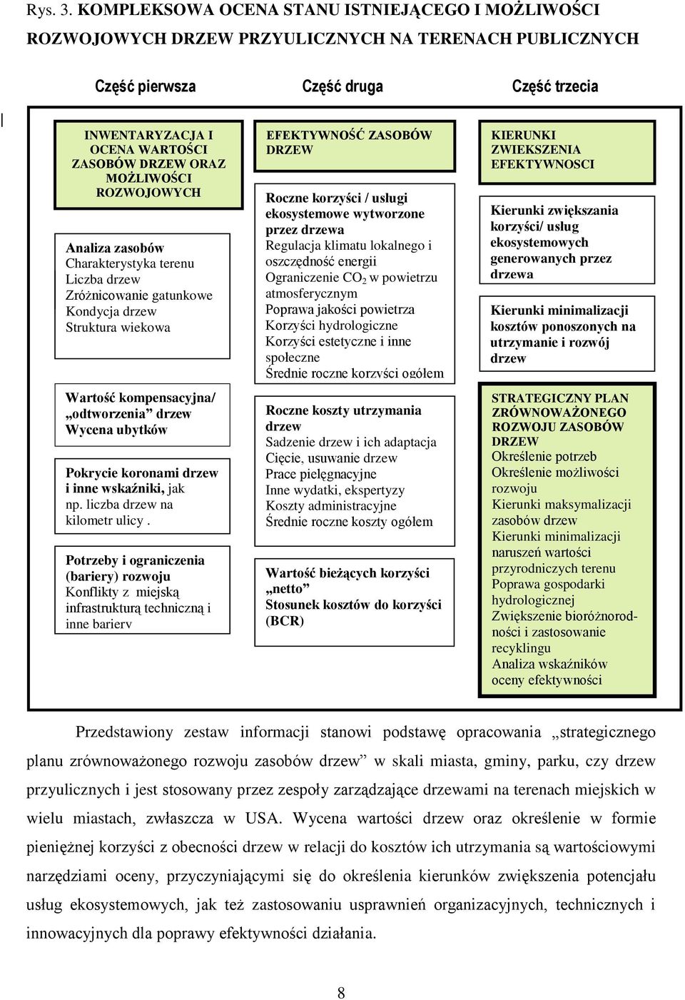 OCENA WARTOŚCI ZASOBÓW DRZEW ORAZ MOŻLIWOŚCI ROZWOJOWYCH ROZWOJU Analiza zasobów Charakterystyka terenu Liczba drzew Zróżnicowanie gatunkowe Kondycja drzew Struktura wiekowa Wartość kompensacyjna/