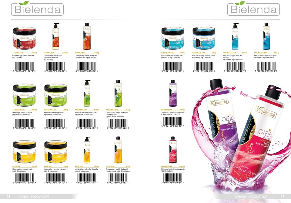 & algi Laminaria POLINEZJA SPA 400 g Dwufazowy olejek do kąpieli orchidea & algi Laminaria AMERYKA SPA Nawilżający Mus do ciała jagoda acai & awokado AMERYKA SPA 200 g Nawilżający Peeling solny