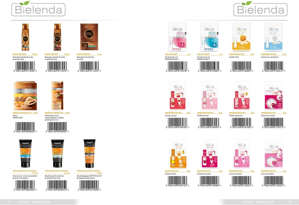 ORZECH & BURSZTYN 40 ml Nawilżający krem udoskonalający z lekkim podkładem 5 w 1 WAZELINKA DO UST Kuszący arbuz 10 g WAZELINKA DO UST Delikatna róża 10 g WAZELINKA DO UST Olejek arganowy 10 g MASEŁKO