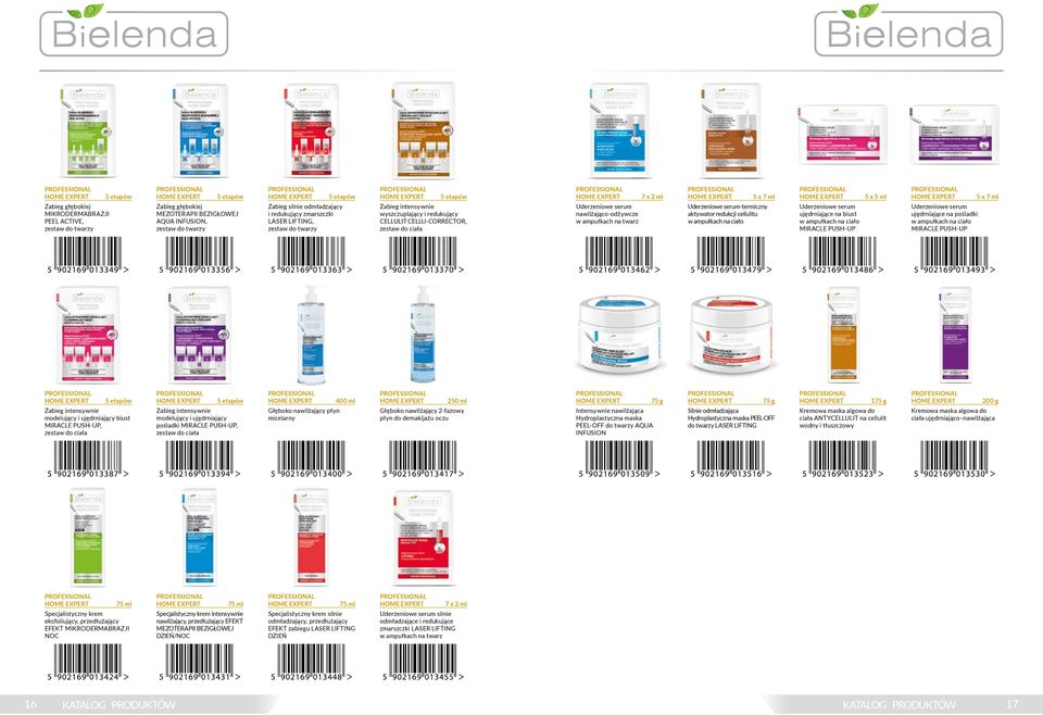 EXPERT 7 x 2 ml Uderzeniowe serum nawilżająco-odżywcze w ampułkach na twarz HOME EXPERT 5 x 7 ml Uderzeniowe serum-termiczny aktywator redukcji cellulitu w ampułkach na ciało HOME EXPERT Uderzeniowe