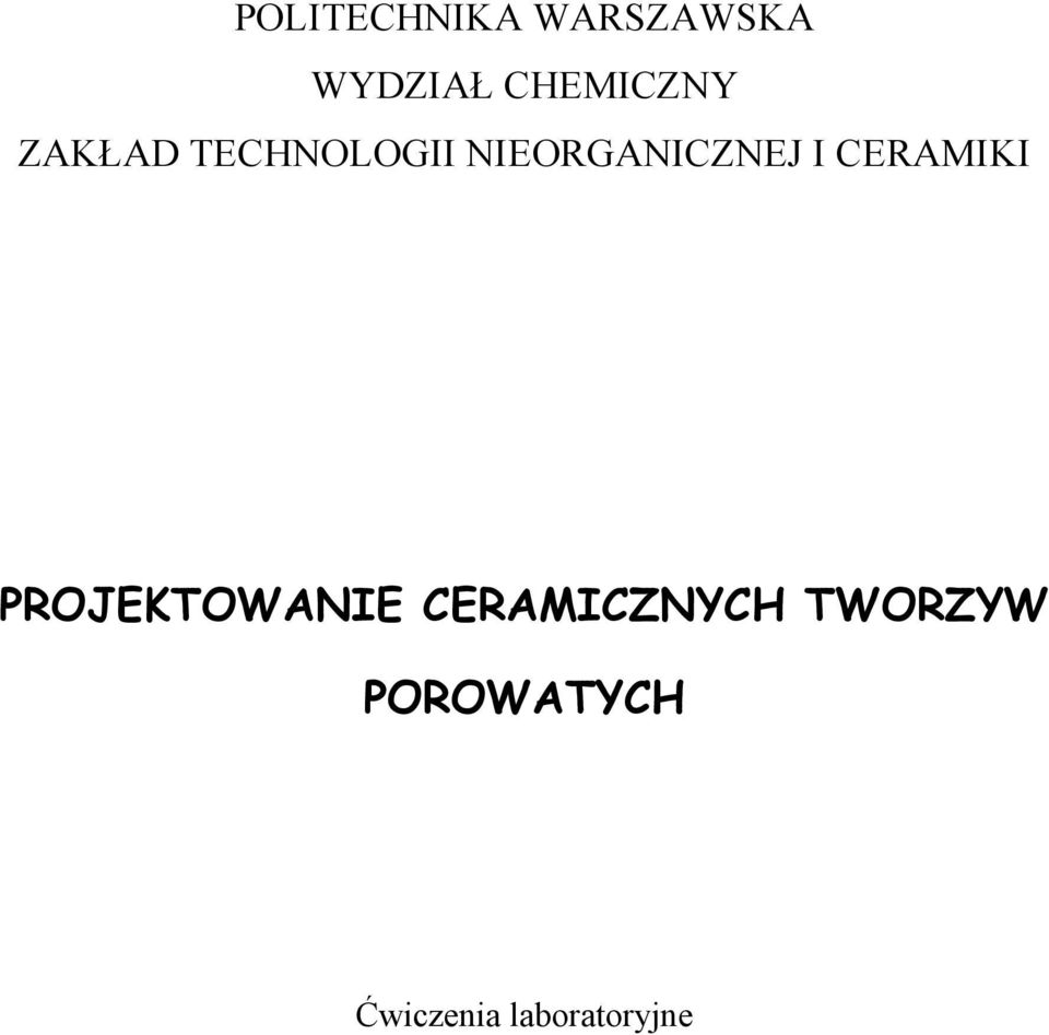 NIEORGANICZNEJ I CERAMIKI