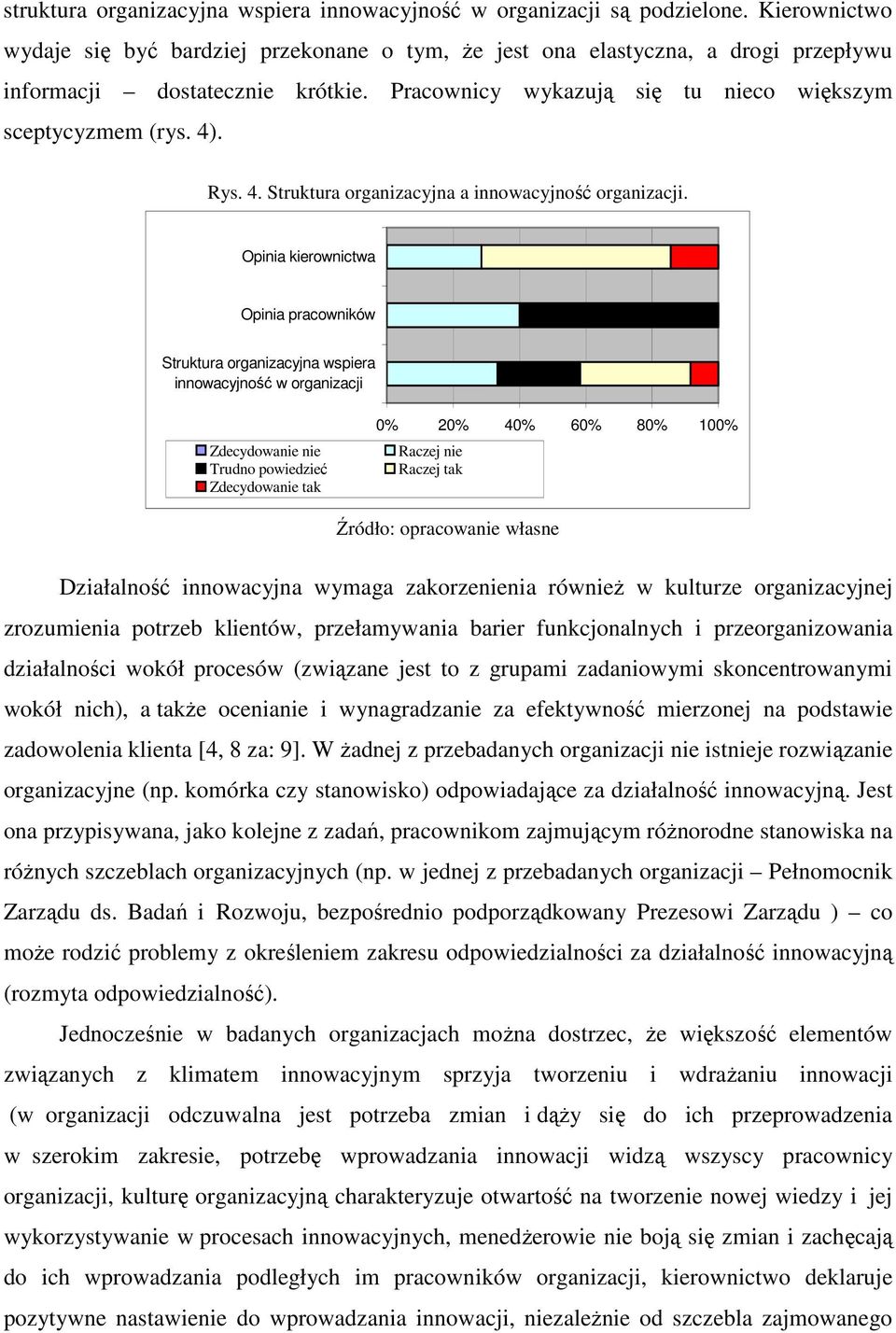 4. Struktura organizacyjna a innowacyjność organizacji.