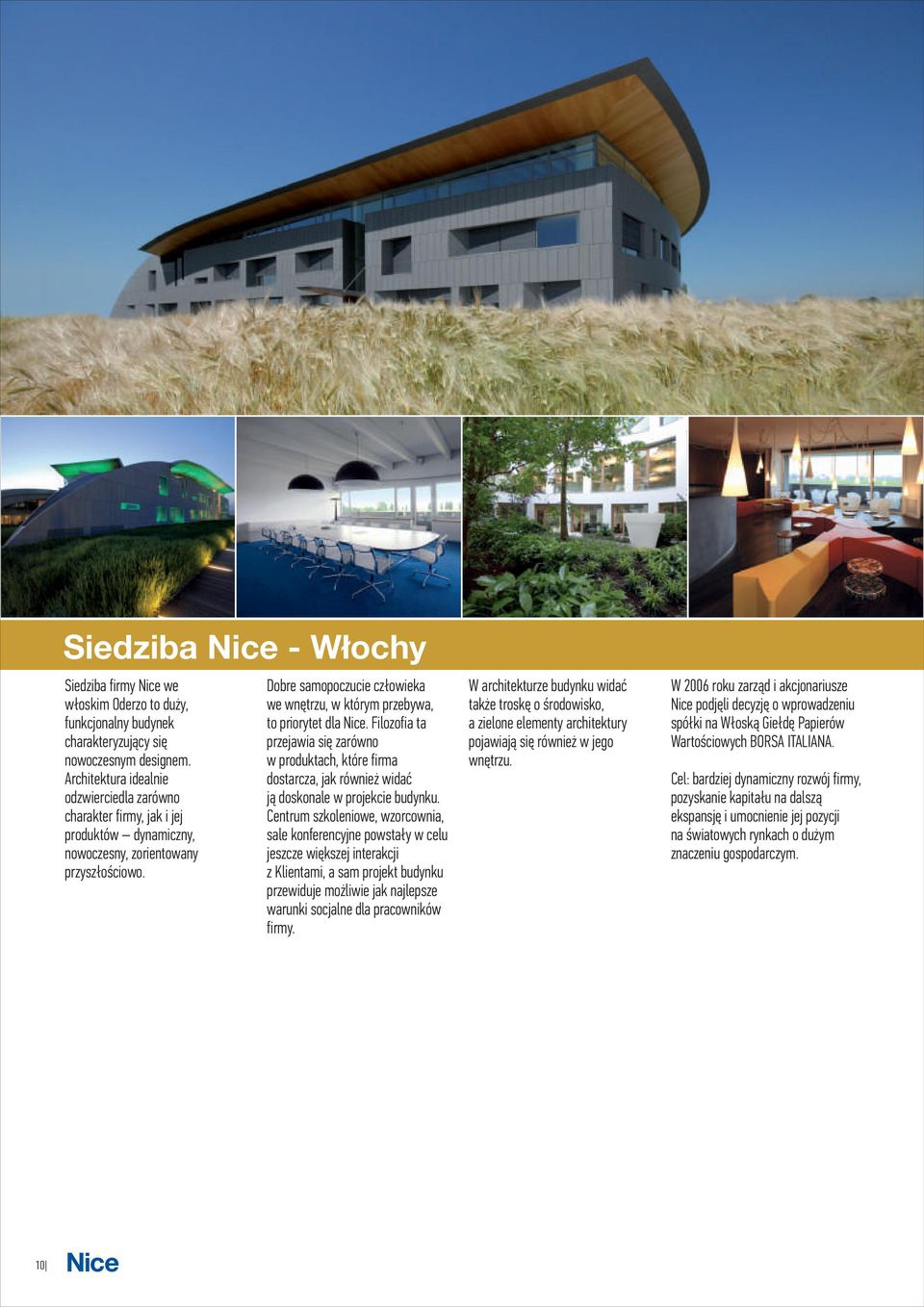Dobre samopoczucie czùowieka we wnætrzu, w którym przebywa, to priorytet dla Nice.