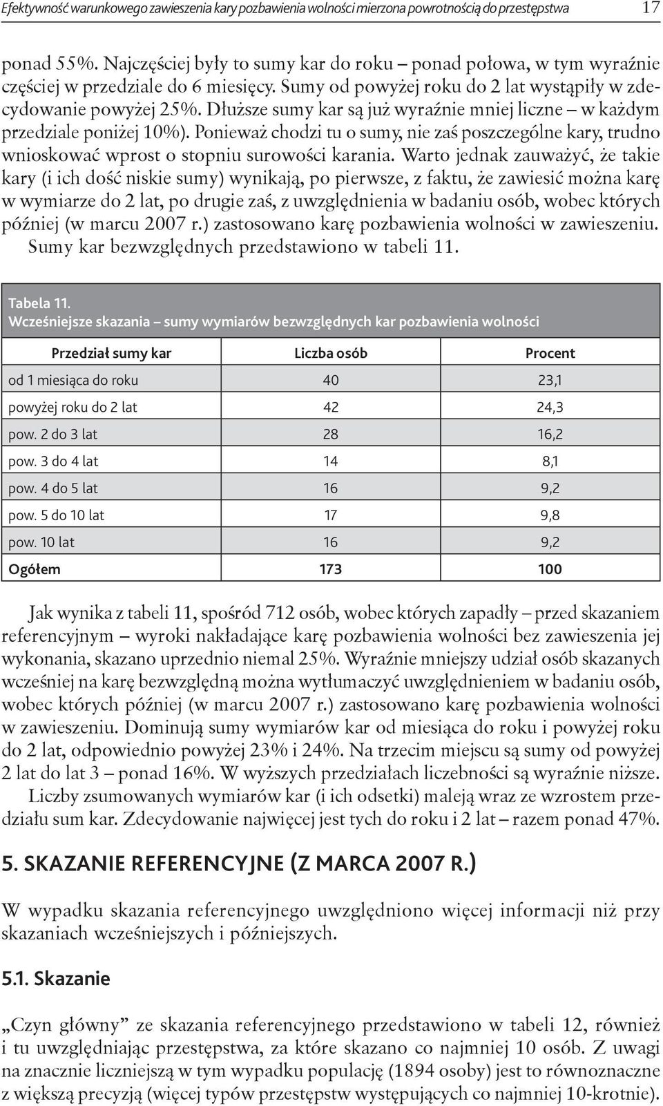 Dłuższe sumy kar są już wyraźnie mniej liczne w każdym przedziale poniżej 10%). Ponieważ chodzi tu o sumy, nie zaś poszczególne kary, trudno wnioskować wprost o stopniu surowości karania.