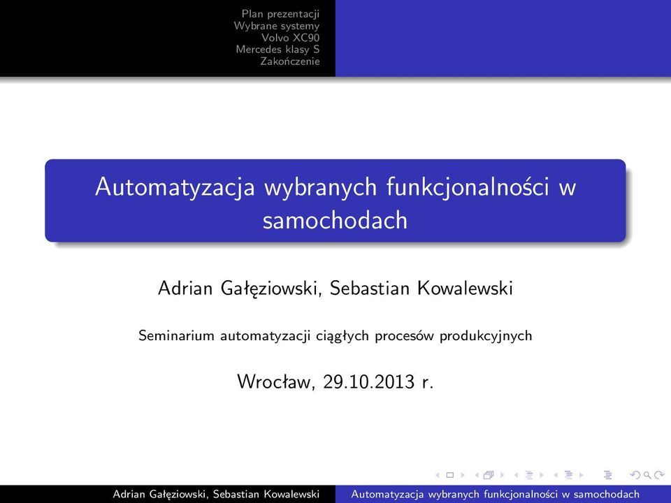 Seminarium automatyzacji ciągłych