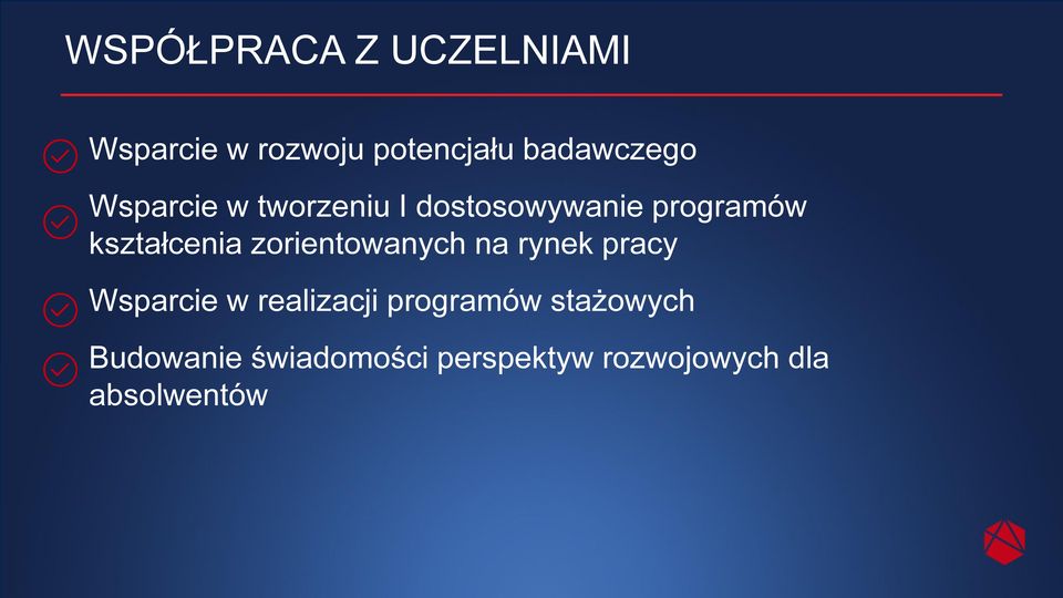 zorientowanych na rynek pracy Wsparcie w realizacji programów