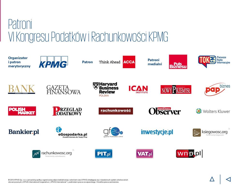 KPMG Organizator i patron