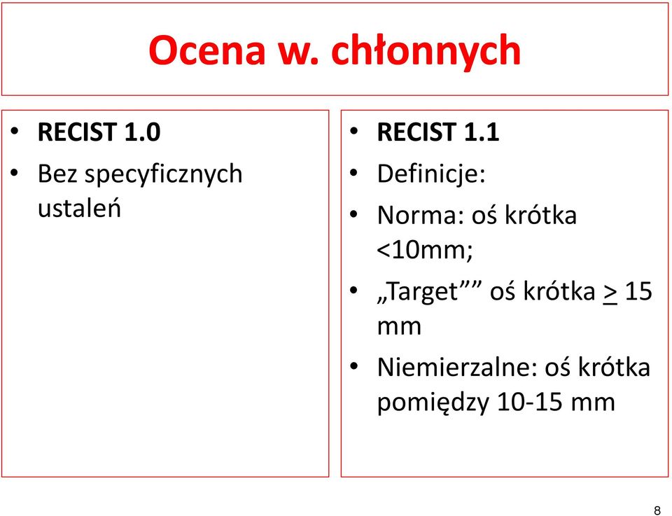 1 Definicje: Norma: oś krótka <10mm;