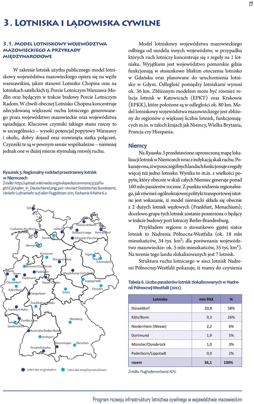 W chwili obecnej Lotnisko Chopina koncentruje zdecydowaną większość ruchu lotniczego generowanego przez województwo mazowieckie oraz województwa sąsiadujące.