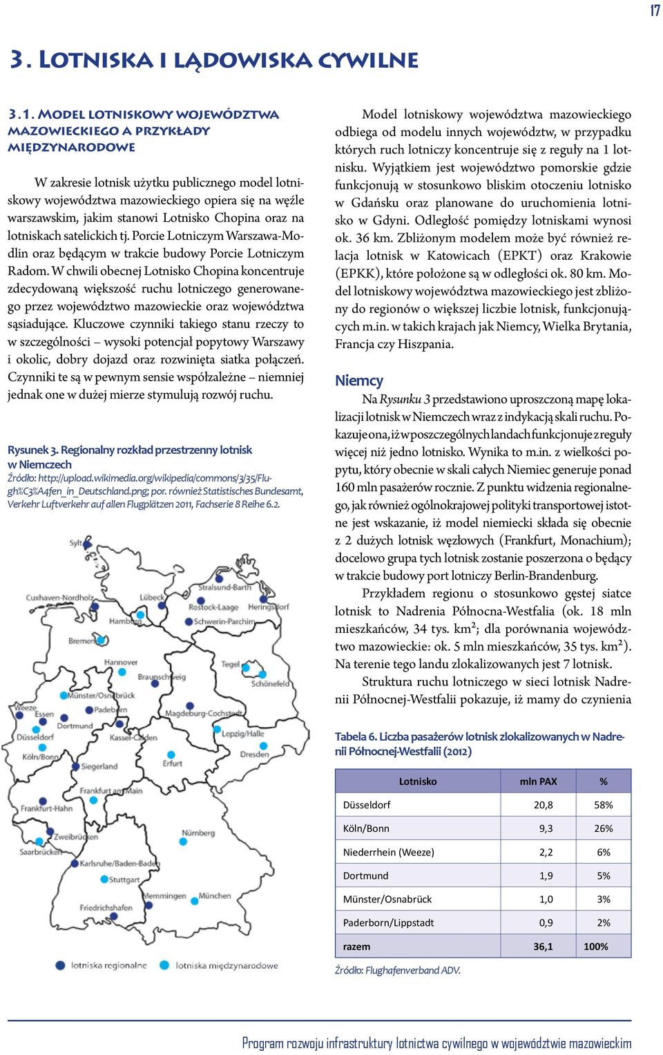 W chwili obecnej Lotnisko Chopina koncentruje zdecydowaną większość ruchu lotniczego generowanego przez województwo mazowieckie oraz województwa sąsiadujące.