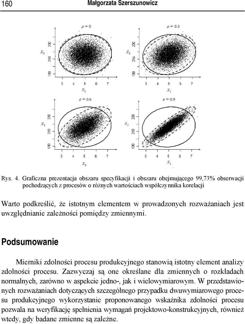 prowadzonych rozważaniach jest uwzględnianie zależności pomiędzy zmiennymi. Podsumowanie Mierniki zdolności procesu produkcyjnego stanowią istotny element analizy zdolności procesu.