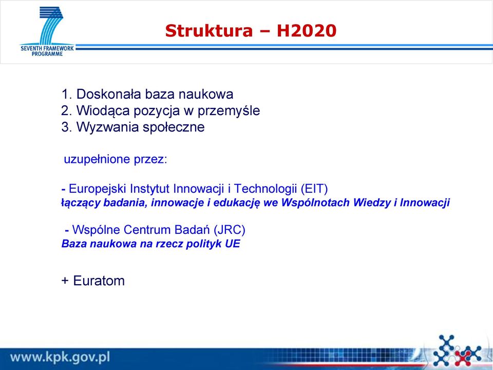 Technologii (EIT) łączący badania, innowacje i edukację we Wspólnotach Wiedzy