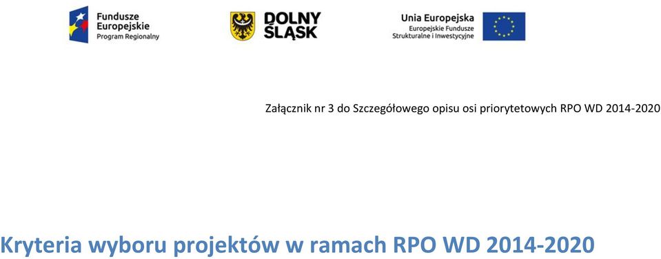 2014-2020 Kryteria wyboru