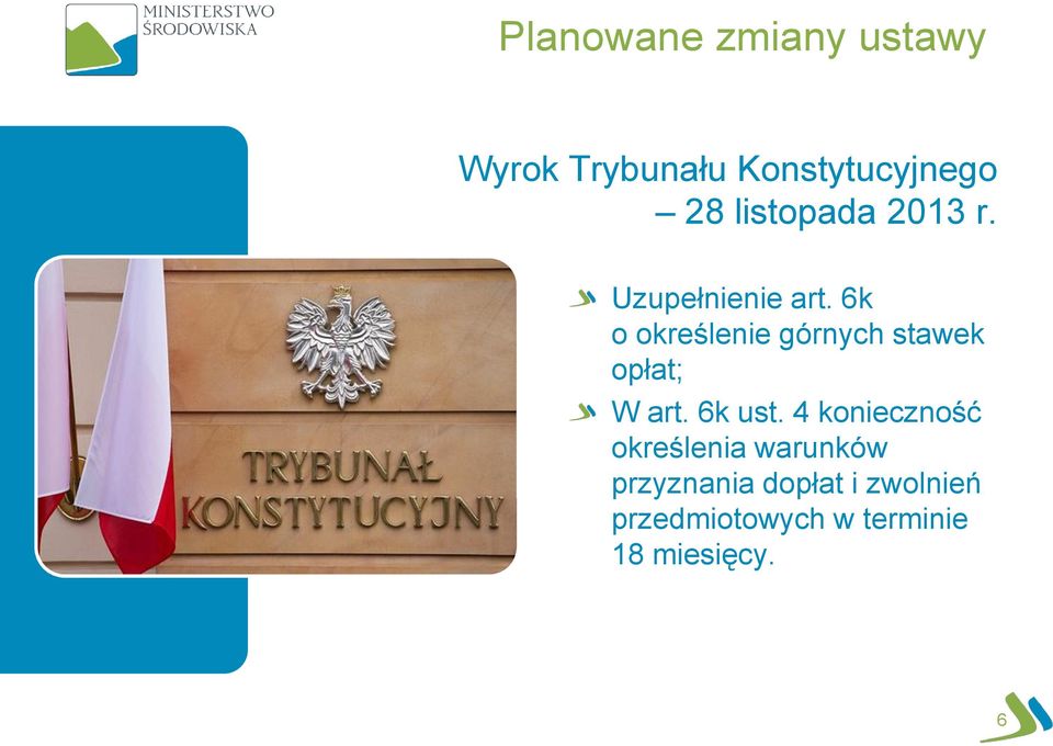 6k o określenie górnych stawek opłat; W art. 6k ust.