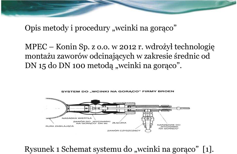 wdrożył technologię montażu zaworów odcinających w