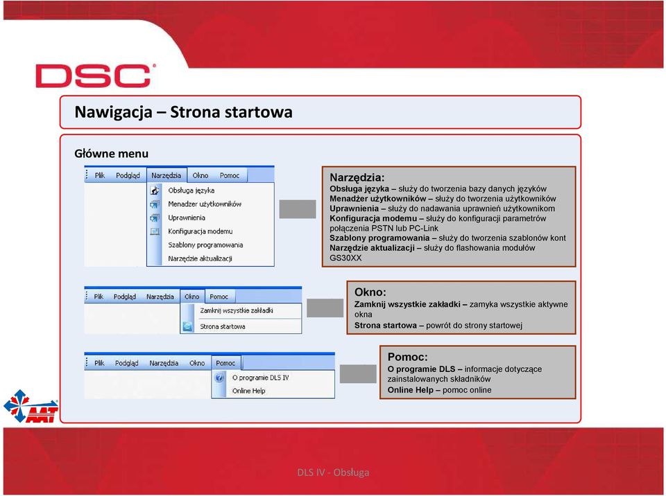 programowania służy do tworzenia szablonów kont Narzędzie aktualizacji służy do flashowania modułów GS30XX Główne menu Okno: Zamknij wszystkie zakładki