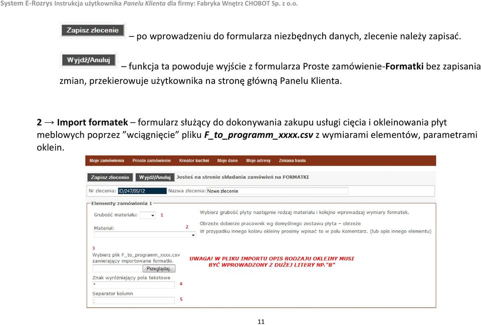 użytkownika na stronę główną Panelu Klienta.