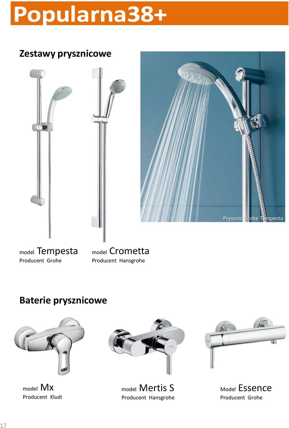 Producent Hansgrohe Baterie prysznicowe model Mx Producent